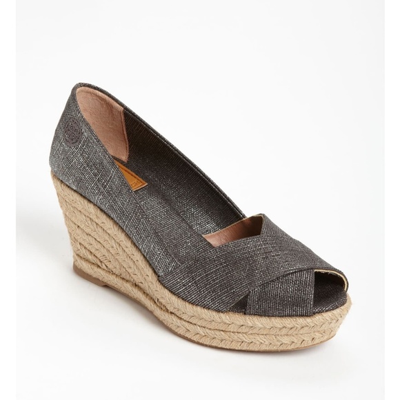 Tory Burch Shoes | Tory Burch Filipa Wedge Espadrille Linen Gray | Poshmark